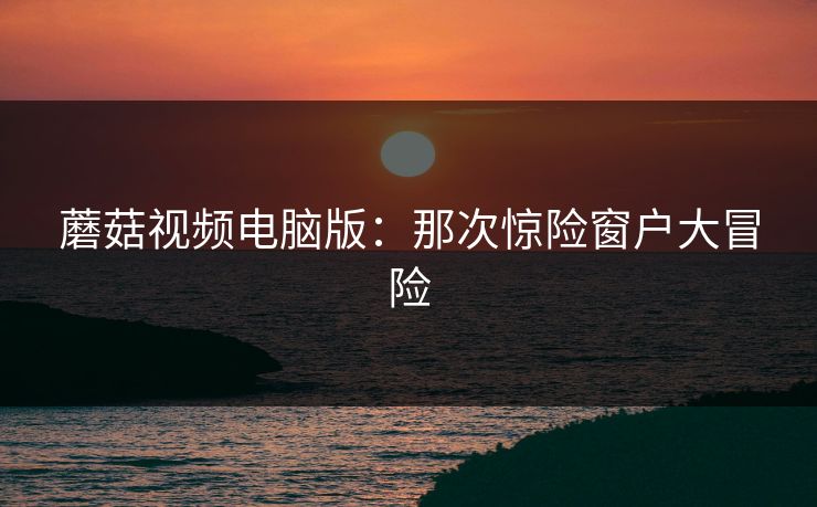 蘑菇视频电脑版：那次惊险窗户大冒险  第1张