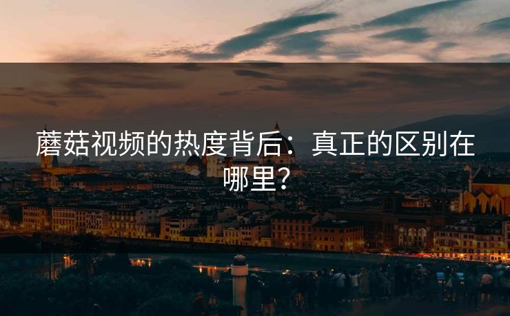 蘑菇视频的热度背后：真正的区别在哪里？  第1张