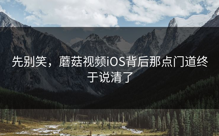 先别笑,蘑菇视频iOS背后那点门道终于说清了 第1张 先别笑,蘑菇视频iOS背后那点门道终于说清了 第1张