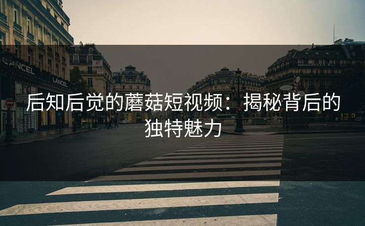 后知后觉的蘑菇短视频：揭秘背后的独特魅力  第1张