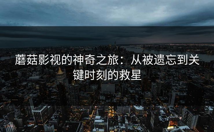 蘑菇影视的神奇之旅：从被遗忘到关键时刻的救星  第1张