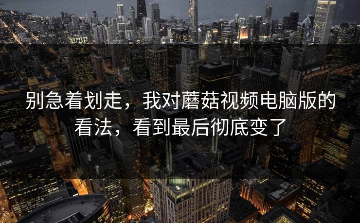 别急着划走，我对蘑菇视频电脑版的看法，看到最后彻底变了  第1张