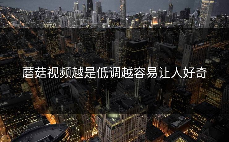 蘑菇视频越是低调越容易让人好奇  第1张