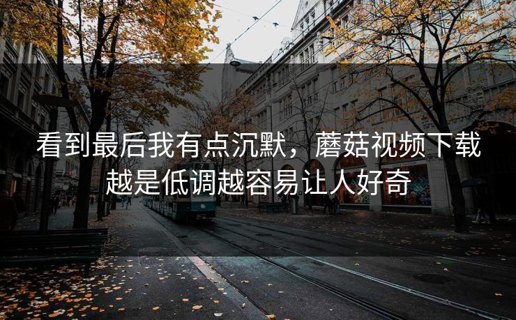 看到最后我有点沉默，蘑菇视频下载越是低调越容易让人好奇  第1张
