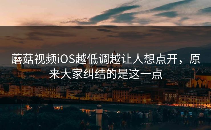 蘑菇视频iOS越低调越让人想点开，原来大家纠结的是这一点