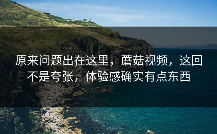 原来问题出在这里,蘑菇视频,这回不是夸张,体验感确实有点东西 第1张 原来问题出在这里,蘑菇视频,这回不是夸张,体验感确实有点东西 第1张