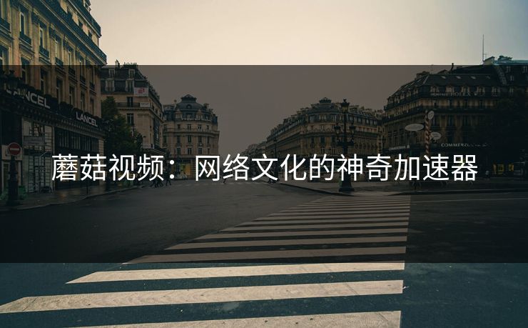 蘑菇视频：网络文化的神奇加速器  第1张