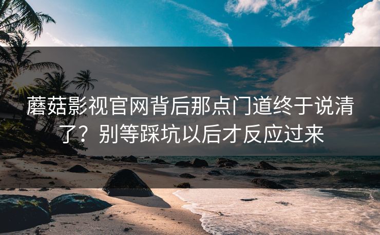 蘑菇影视官网背后那点门道终于说清了?别等踩坑以后才反应过来 第1张 蘑菇影视官网背后那点门道终于说清了?别等踩坑以后才反应过来 第1张